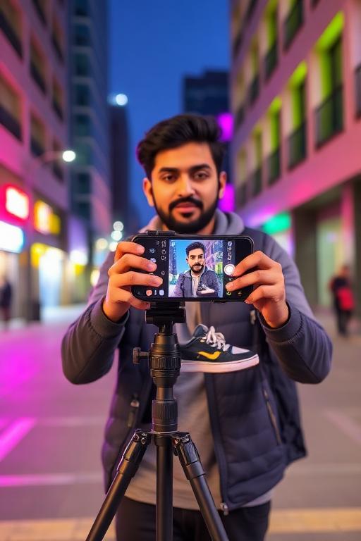Creator filming a branded reel