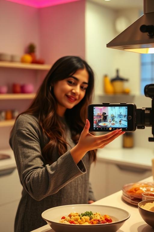 Creator filming a branded reel